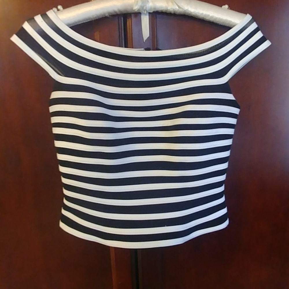 Vintage black and white striped top